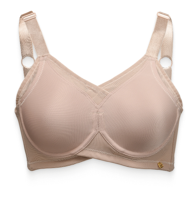 Kaye Larcky nursing bra with engineering callouts