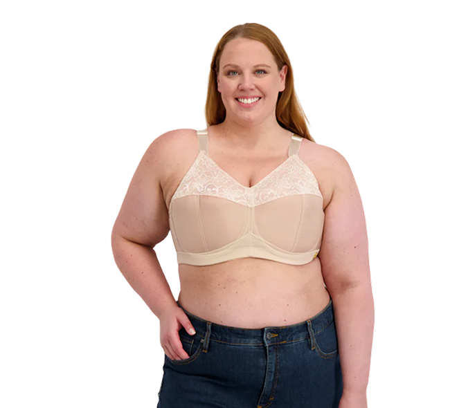 Customer wearing a Kaye Larcky bra